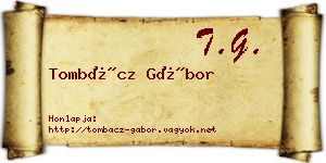 Tombácz Gábor névjegykártya